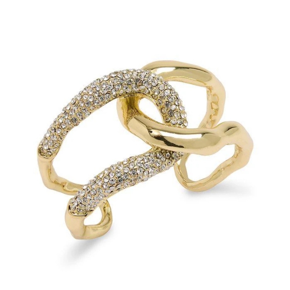 NWT ⚜️💎⚜️ Natasha Pave Crystal Interlocked Cuff
Bracelet in Gold - Picture 3 of 8
